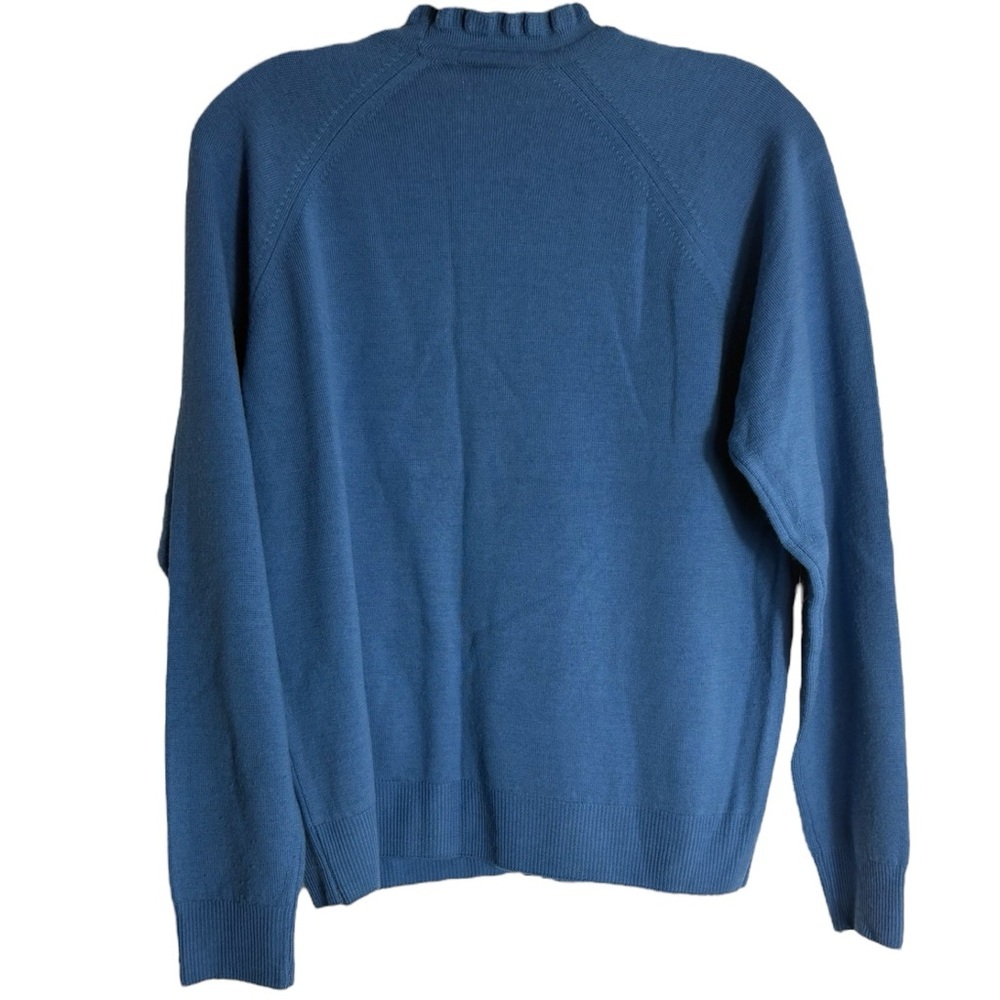 MURRAY BROTHERS *VINTAGE* Wool Ruffle Neck Sweater in Cornflower Blue - Picture 4 of 8